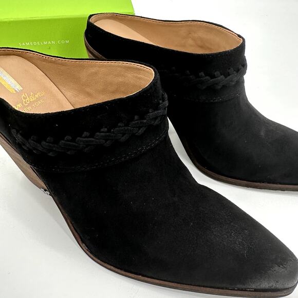 SAM EDELMAN New in Box Alison Western Mule in Black Leather // 8.5 - Picture 11 of 16